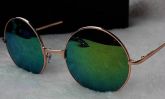 Óculos Estilo John Lennon Verde Armação Dourada